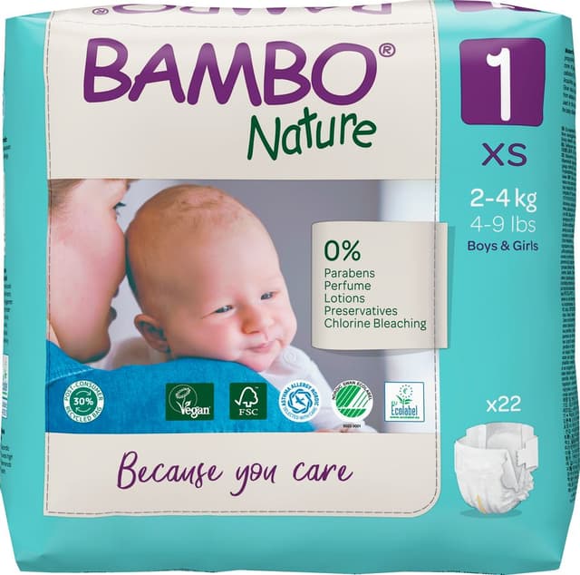 BAMBO NATURE Pañal RN Talla 1 (2-4 kg)